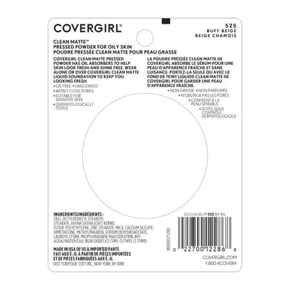 COVERGIRL Clean Matte Pressed Powder Buff Beige 10 g (Packaging may vary) COVERGIRL