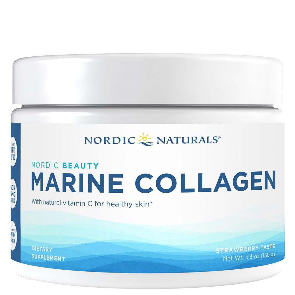 Nordic Naturals Nordic Beauty Marine Collagen Powder, Strawberry - 5.29 Ounces - Collagen Powder Supplement for Healthy Skin, Joints, and Bones, Vitamin C for Antioxidant Support - 30 Servings Nordic Naturals buy australia supplements