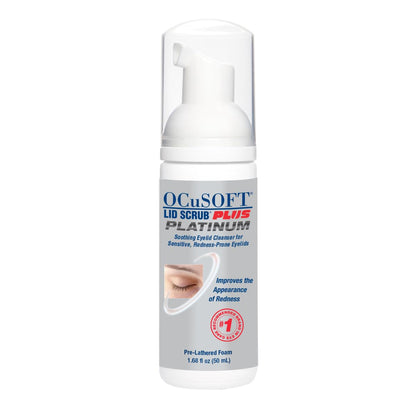 OCuSOFT Lid Scrub PLUS Platinum Foaming Eyelid Cleanser – 50 mL Foam Pump OCuSOFT