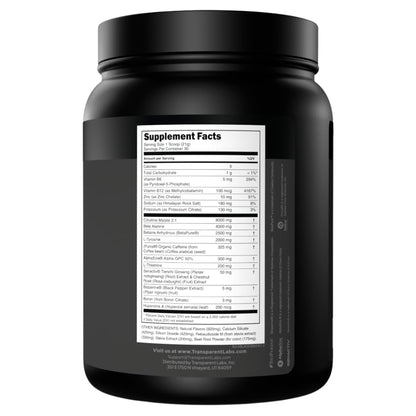 Transparent Labs Bulk Black Pre Workout - Clinically Dosed, Sugar Free Preworkout for Men and Women with Beta Alanine Powder, Citrulline Malate, & Caffeine - 30 Servings, Black Cherry
