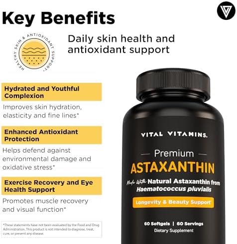 Vital Vitamins Pure Hyaluronic Acid 60 ct + Astaxanthin 60 ct Gsupps Australia