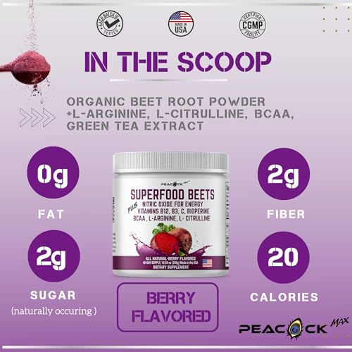 Peacock Max Superfoods Blend Immunity Support Vegan Gluten Free (Beets Nitric Oxide B12 Powder) Peacock Max buy australia supplements