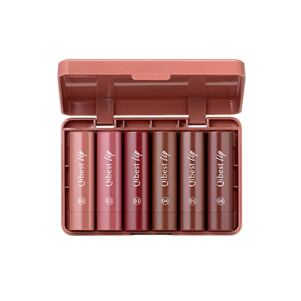 6 Pcs Gradient Lip Liner and Lipstick Combo Set - 2-in-1 Ombre Lipstick & Brown Lip Liner Duo - Waterproof, Long-Lasting, Matte Finish - Smudge-Proof, Full Coverage Lip Kit for Fuller & Plumper Lips Beauty Glazed