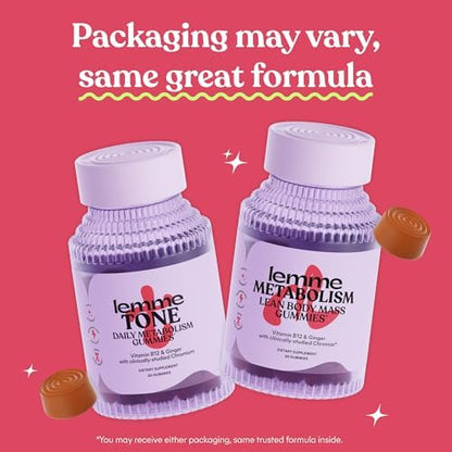 Lemme Daily Sculpt Bundle - Burn Capsules & Tone Gummies, Promote Lean Body Mass for Men & Women (60 ct Each)