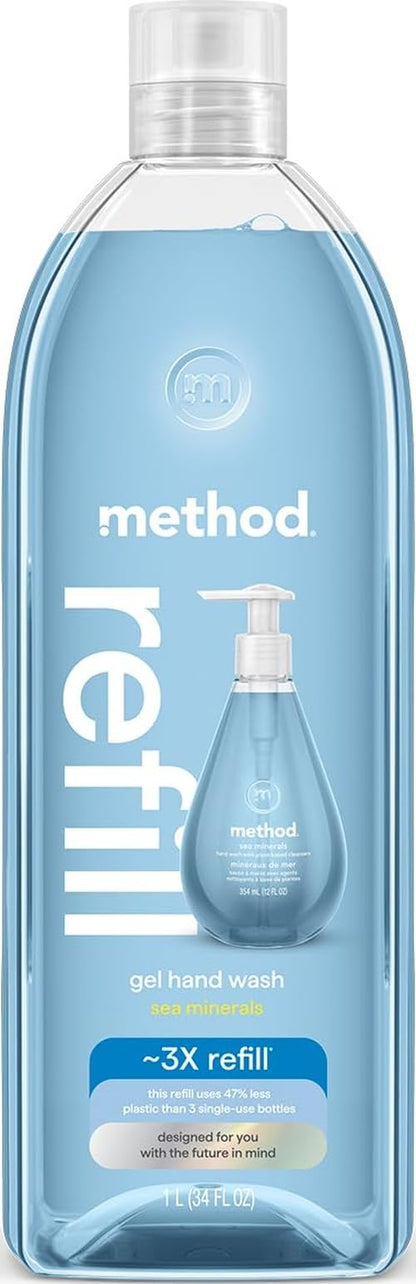 method Gel Hand Wash Refill, Sea Minerals, 34 fl oz Method
