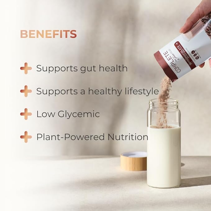 Complete by JuicePlus+ Dutch Chocolate Shakes - Plant-Based Nutrition - Whole Food Based Shake Powder with Protein, Fiber & Prebiotics - 30 Servings (2 Pouches, 15 Servings Each) Juice Plus+ buy australia supplements