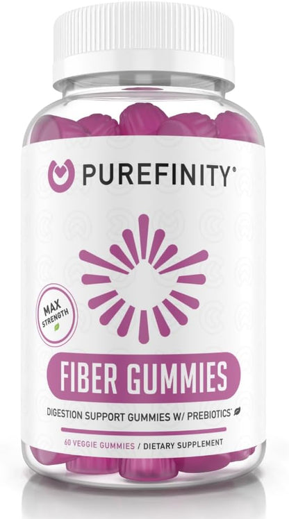 PUREFINITY Fiber + Super Greens Gummies Bundle (Inulin FOS Prebiotic Fiber Gummies + Super Greens Gummies – Daily Supergreens with Spirulina, Alfalfa, Spinach, Broccoli, Beet Root, Acai)
