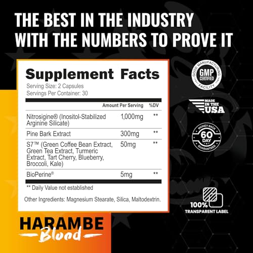 Harambe Pump - Nitric Oxide Supplement with Nitrosigine, S7, and BioPerine - Best Pre Harambe Blood buy australia supplements
