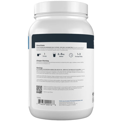 Transparent Labs Grass-Fed Whey Protein Isolate - Naturally Flavored, Gluten Free Whey Protein Powder with 28g of Protein per Serving & 9 Amino Acids - 30 Servings, French Vanilla