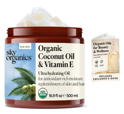 Sky Organics Organic Coconut Oil & Vitamin E 16.9oz - Ultra-Hydrating Oil Sky Organics
