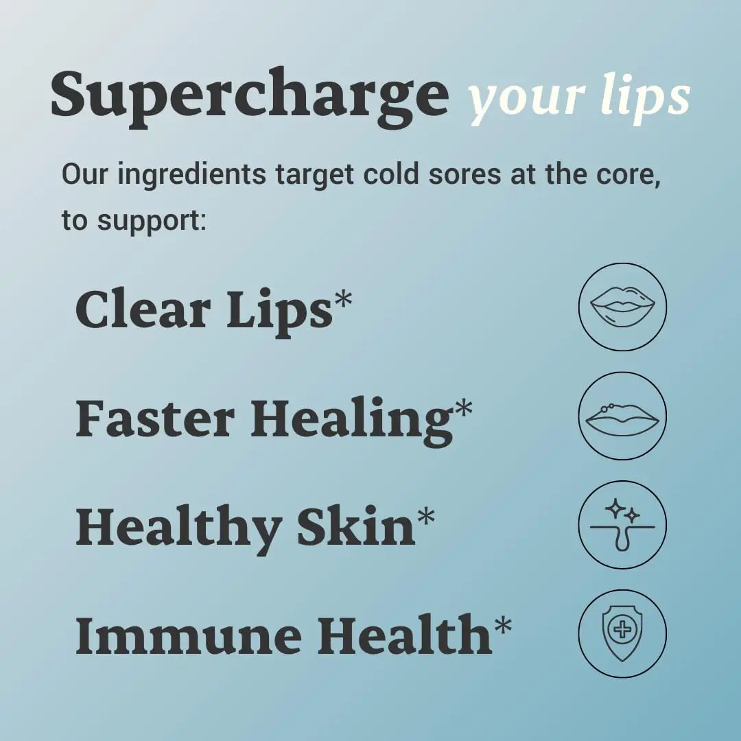 L-Lysine Cold Sore Treatment For Lips With Immune Support - L Lysine 1000mg Capsules, Chaga, Bee Propolis, Vitamin C, Zinc & Licorice Root Extract - Non-GMO, Vegetarian, Ideal Wellness