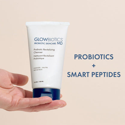 Glowbiotics Probiotic Revitalizing Cleanser - Anti-Aging Face Wash with Peptides - 5 oz - Hydrating Gel for Hormonal, Dry & Mature Skin Glowbiotics