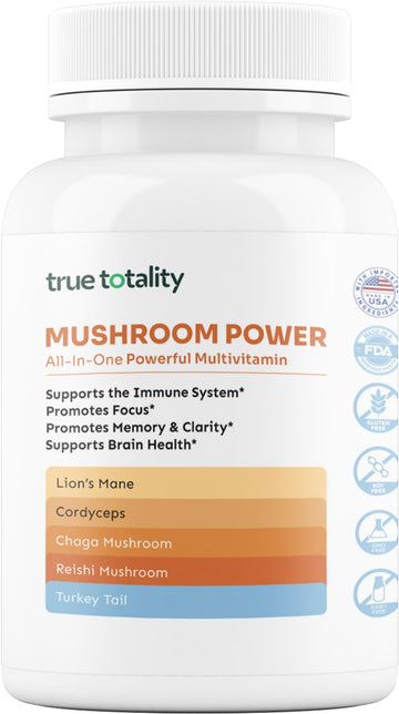 Mushroom Complex Capsules with Lion’s Mane, Reishi, Cordyceps, Chaga & Turkey Tail – True Totality Mushroom Power – Immune, Energy & Focus Support – 90 Vegan Capsules True Totality buy australia supplements