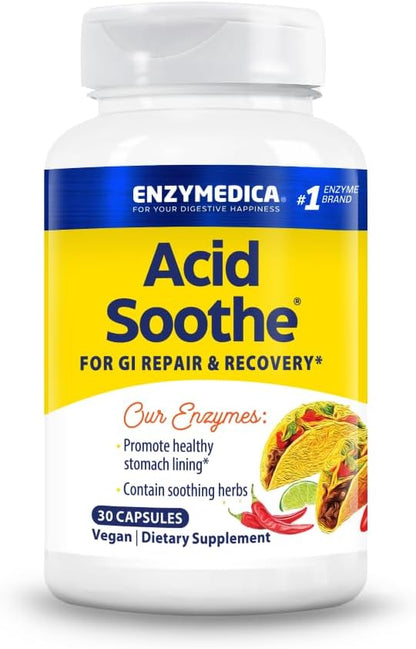 Enzymedica Acid Soothe Supplement for Women & Men - 30 Capsules Gsupps Australia