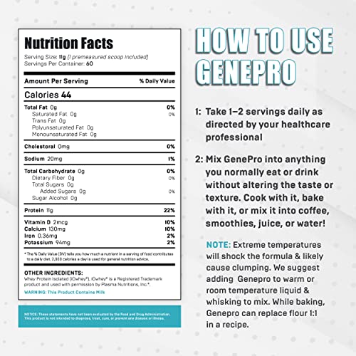 Genepro Unflavored Protein Powder - New Formula - Lactose-Free, Gluten-Free Genepro Gen. 3 The Protein Solution buy australia supplements