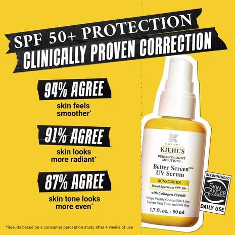 Kiehl's - Better Screen UV Serum SPF 50+ Facial Sunscreen- 3.4 fl oz Kiehl's