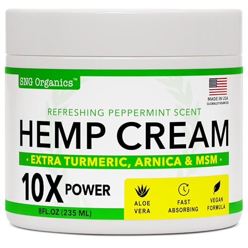 Super Natural Goods Hemp Cream with Hemp Oil, Turmeric, Arnica & Menthol – Botanical Cream with a Cooling Sensation for Localized Application (8oz) Super Natural Goods buy australia supplements