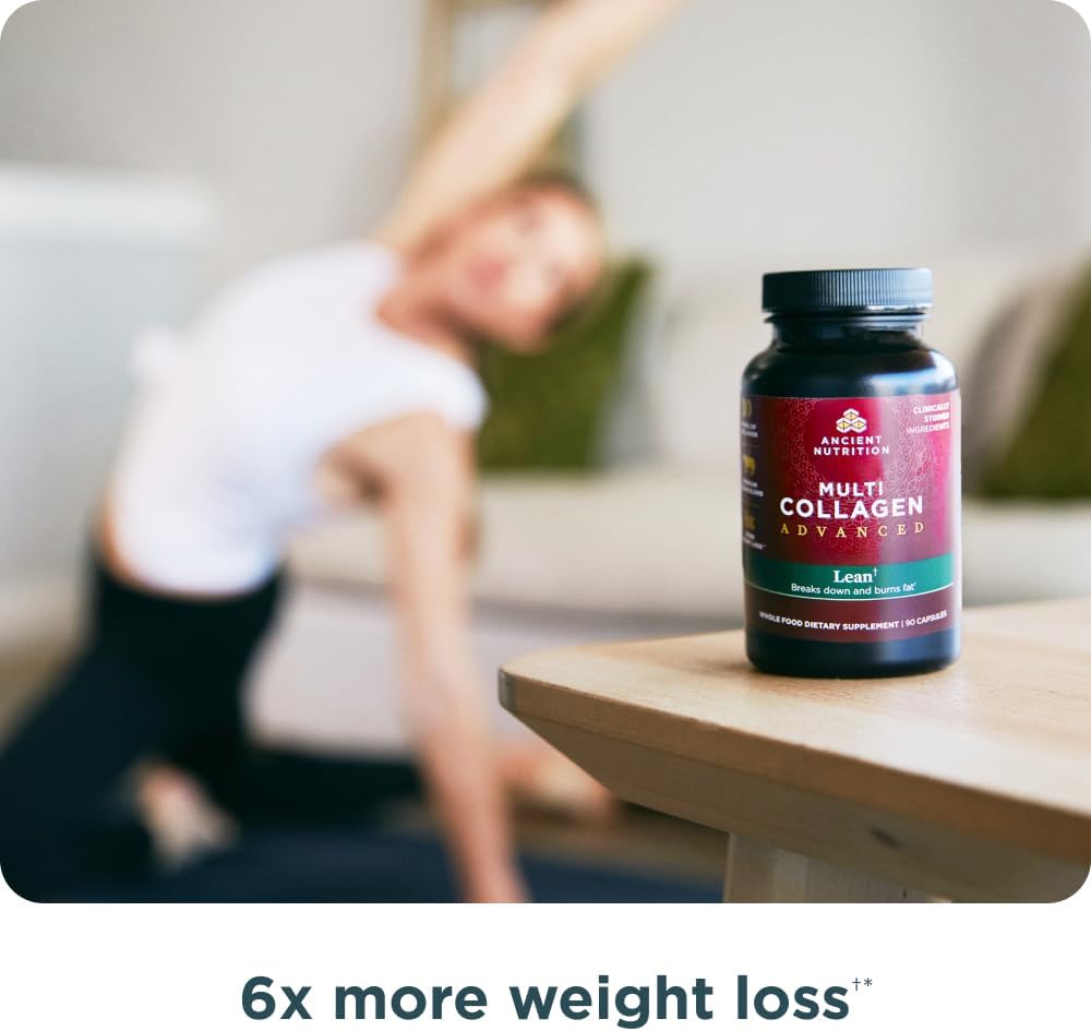 Ancient Nutrition Multi Collagen Advanced Lean with Probiotics, Hydrolyzed Collagen Peptides Supports Healthy Weight Loss and Fat Loss, 90 Count Gsupps Australia
