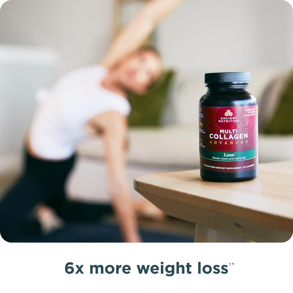 Ancient Nutrition Multi Collagen Advanced Lean with Probiotics, Hydrolyzed Collagen Peptides Supports Healthy Ancient Nutrition