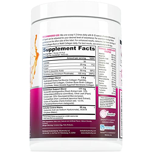 Hydrolyzed Collagen Peptides Powder for Women - Slimming Multi Collagen Burn Ultimate Vitauthority buy australia supplements