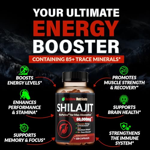 Pure Himalayan Shilajit Capsules Supplement (60,000mg+ Absorption Enhancer+50% Rainbow Nutrients, LLC buy australia supplements