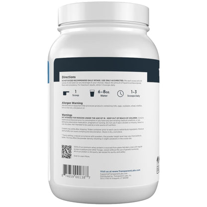 Transparent Labs Grass-Fed Whey Protein Isolate - Naturally Flavored, Gluten Free Whey Protein Powder with 28g of Protein per Serving & 9 Amino Acids - 30 Servings, French Vanilla