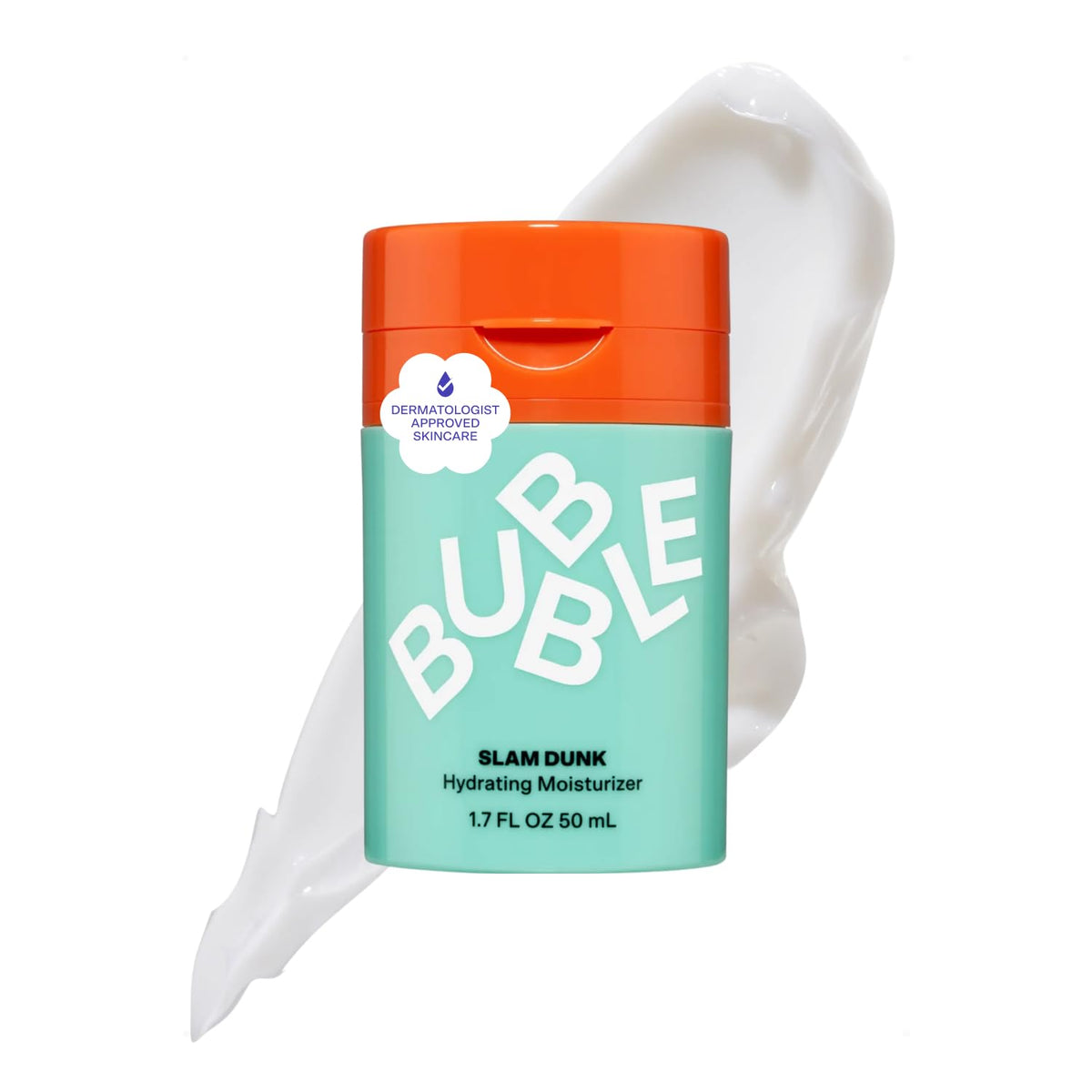 Bubble Skincare Slam Dunk Hydrating Face Moisturizer - Travel Size Lightweight Face Lotion with Vitamin E + Aloe Vera - Daily Facial Moisturizer for Normal + Dry Skin with Blue Light Protection (50ml) Bubble Skincare