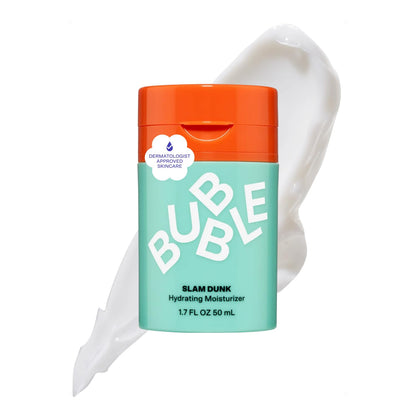 Bubble Skincare Slam Dunk Hydrating Face Moisturizer - Travel Size Lightweight Face Lotion with Vitamin E + Aloe Vera - Daily Facial Moisturizer for Normal + Dry Skin with Blue Light Protection (50ml) Bubble Skincare
