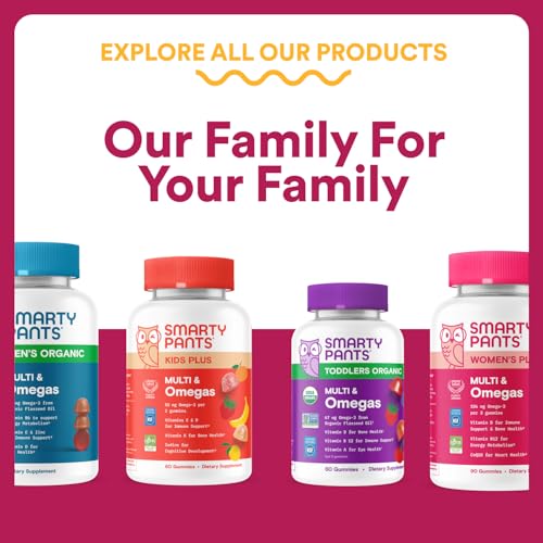 SmartyPants Multivitamin Gummy for Women 50 and Over, Omega 3 (DHA/EPA), Methylfolate, CoQ10, Vitamin D3, C, Vitamin B12, B6, A, K, Biotin SmartyPants