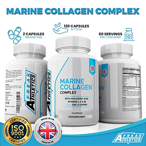 Marine Collagen 1000mg - Type 1 Hydrolysed Collagen - Enhanced with Hyaluronic Acid, Vitamin C Freak Athletics buy australia supplements