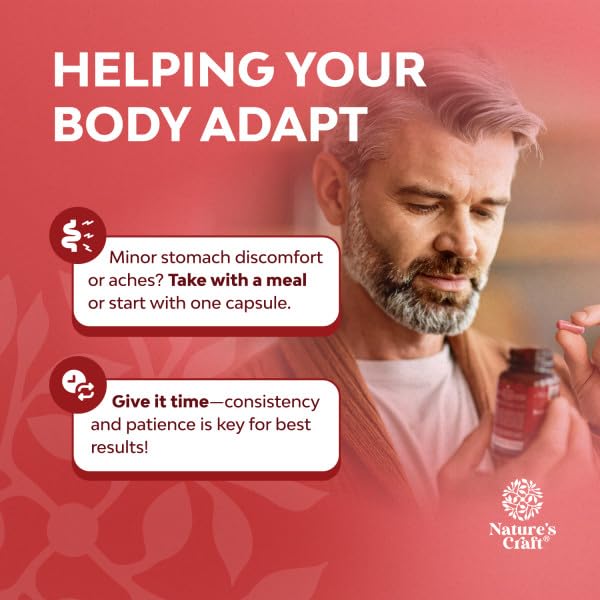 Natures Craft Red Yeast Rice with CoQ10 Supplement - Advanced Healthy Heart & Healthy Cholesterol Levels Formula for Men & Women - Red Yeast Rice Capsules with 1200 mg Natures Craft