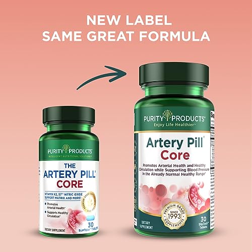 Purity Products Artery Pill Core from MK-7 Vitamin K2, Plant-Based S7 Nitric Oxide Booster Purity Products buy australia supplements