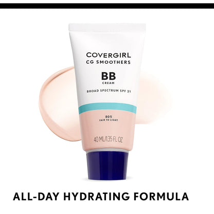 COVERGIRL Smoothers Lightweight BB Cream, 1 Tube (1.35 Ounce), Light to Medium 810 Skin Tones, Hydrating BB Cream with SPF 21 Sun Protection (Packaging May Vary) COVERGIRL