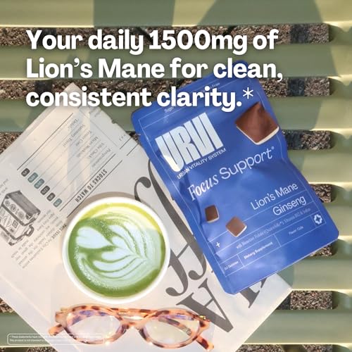 URVI 1500mg Lion's Mane Gummies with Ginseng, Folate 5-MTHF, B12 & Iodine – Focus Nootropic Brain Supplement Boosts Memory, Focus & Energy – Sugar-Free – Cola Flavor – 60 Count URVI buy australia supplements