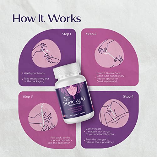 Queen Care - Boric Acid Suppositories, Boric Acid Suppositories for Feminine Care, Safe & All-Natural pH Queen Care buy australia supplements