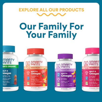 SmartyPants Men's Multivitamin Gummies with Omega 3 DHA/EPA, Methylfolate, Vitamin D3, C, B12, B6, A, K, Zinc SmartyPants