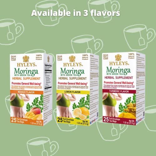 Hyleys Tea Moringa Oleifera with Mango Flavor - 50 Tea Bags (6 Pack - 300 Tea Bags total) (Miracle Tree Tea) HYLEYS buy australia supplements