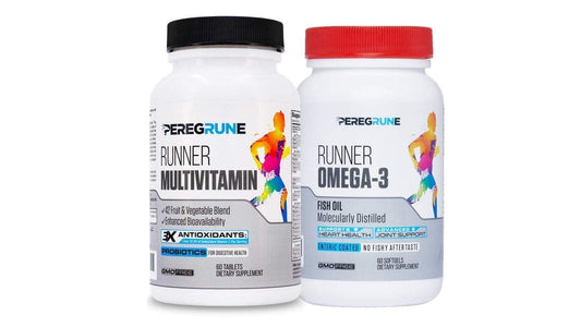 PEREGRUNE Runner Multivitamin & Omega 3 Bundle (1 Month Supply) | Antioxidants for Health & Recovery | Vitamin B Complex for Endurance, Energy, VO2 Max | Joints & Heart: 1,000mg Fish Oil PEREGRUNE