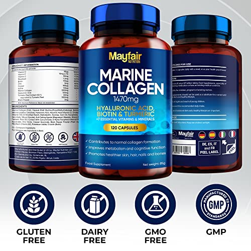 Mayfair Nutrition Marine Collagen 120 High Strength Capsules 1470mg Complex with Hyaluronic Acid Mayfair Nutrition buy australia supplements