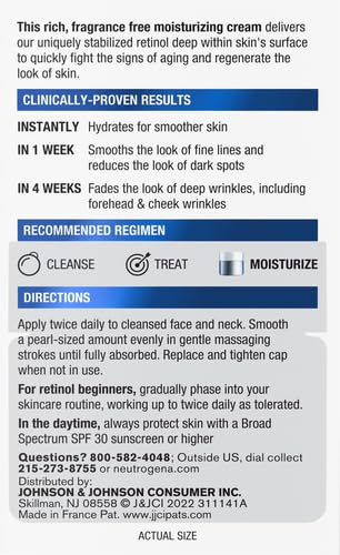 Neutrogena Rapid Wrinkle Repair, Retinol Face Moisturizer, Daily Anti-Aging Neck & Face Cream with Hyaluronic Acid, Retinol Cream Neutrogena