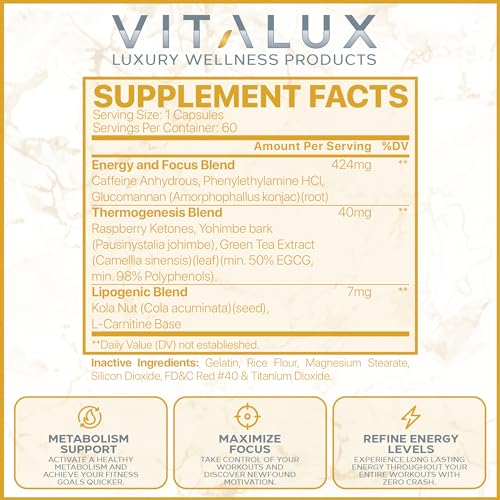 VITALUX || Premium Thermogenic Energy Burn || Metabolism Support, Boost Energy Levels EPN Supplements buy australia supplements