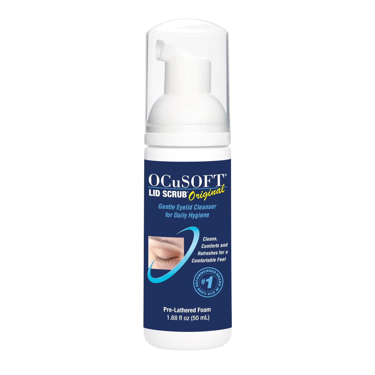 OCuSOFT Original Foaming Eyelid Cleanser - Mild Instant Foam to Remove Oil, Dust, Pollen & Makeup - 1.68 fl oz OCuSOFT