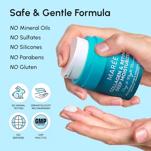 MAREE Face Moisturizer Retinol Cream for Face – Daily Wrinkle Cream for Women – Anti-Aging Face Cream – Facial Moisturizer with Collagen MAREE