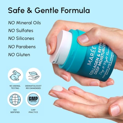 MAREE Face Moisturizer Retinol Cream for Face – Daily Wrinkle Cream for Women – Anti-Aging Face Cream – Facial Moisturizer with Collagen MAREE