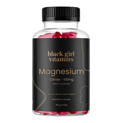 Black Girl Vitamins - Magnesium Gummies, for Sleep, Immunity, and Bone Support. Magnesium Citrate Supplement Black Girl Vitamins