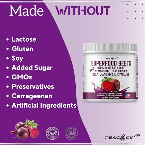 Peacock Max Superfoods Blend Immunity Support Vegan Gluten Free (Beets Nitric Oxide B12 Powder) Peacock Max buy australia supplements