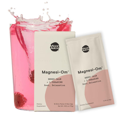 Moon Juice Magnesi-Om Magnesium Powder Supplement - Chelated Magnesium Complex + L-Theanine Blend for Rest, Relaxation & Regularity - Vegan, Non-GMO & No Sugar, Berry, 4.2 oz, 30 Servings