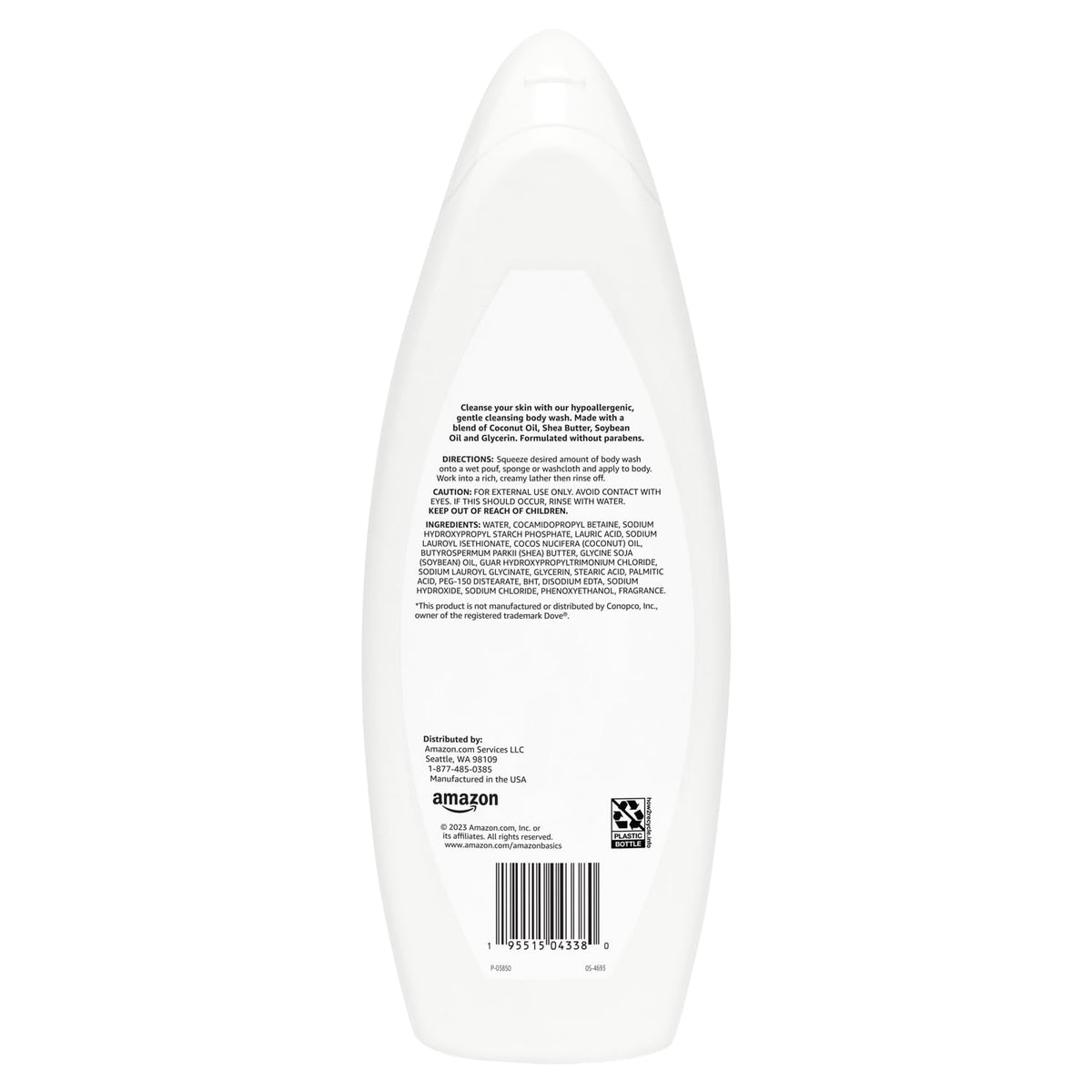 Amazon Basics Hypoallergenic Body Wash for Sensitive Skin, Creamy Lather, Paraben Free, 22 fl oz (1-Pack) Amazon Basics