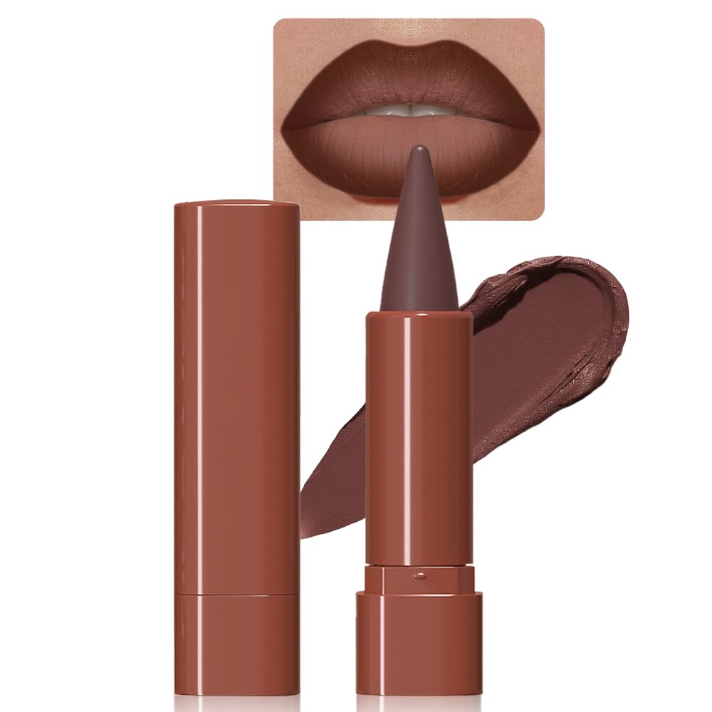 BINGBRUSH Dark Brown Lip Liner, 2in1 Lip Liner and Lipstick,Matte Lipstick BINGBRUSH