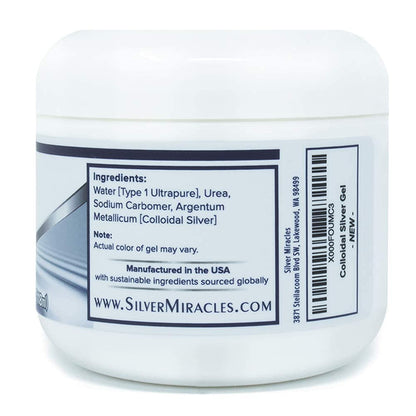 Silver Miracles - Colloidal Silver Gel - Nano Silver Gel Wound Care - Healing Ointment for Burns & Irritated Skin - for All Skin Types - 4 Oz Unscented Silver Miracles